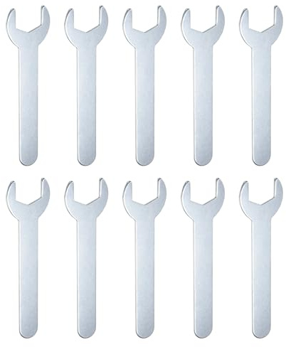 QUARKZMAN 10pcs Llave Pequeña Llave de Boca Abierta 19x108x2mm Métrica En Forma de U de Un Solo Extremo Llana Super Delgada Pequeña Cabeza Plana Galvanizada para Reparación de Automóviles