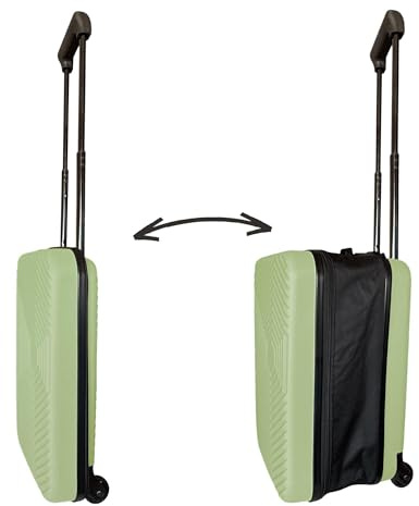 Maleta de Cabina Plegable Ultrafina/Se pliega a la Mitad de Grosor/Ligera y Resistente ABS/Ruedas + Mango Telescópico/Color y Patrones destacados