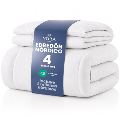 NORA HOME Relleno Nórdico 220x220, Cama 135, 4 Estaciones, 2 en 1