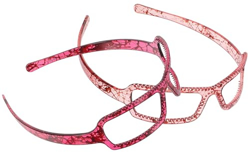 Angoily Bandeaux Confortables et Polyvalents pour Femmes Lot de 2 en PC Design Lunettes Artistiques Accessoires pour Cheveux la Mode pour Photos et Sports