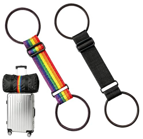 4 PCS Adjustable Elastic Luggage Connector Straps, Portable Travel Suitcase Fastening Belts, Multi‑Use Travel Elastic Fastening Belt Straps for Suitcases, Handbags, Backpacks