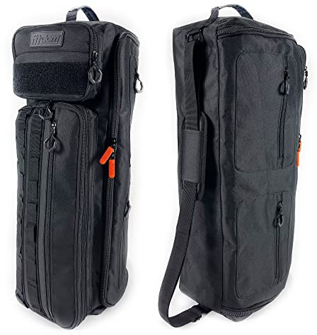 Fitdom Tactical Inspired Yoga Bag for Adult Men. Heavy Duty Yoga Bags and Carriers Fits All Your Stuff. Yoga Mat Bag with Expandable Compartment for 2 Yoga Blocks & Multiple Pockets - Yoga Mat Carrier