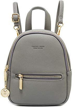 FANDARE Piccolo Zaino Donne Borsa a tracolla Borsa a mano College Borse Scuola School Borsa Ragazze Borsa Scuola Viaggio Casual Daypacks, grigio, L, Cartella