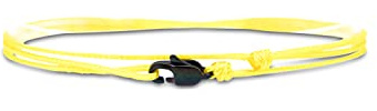 Made by Nami Tunt Wrap Armband för Dam & Herr – Justerbart Snörearmband med Karbinhake i Rostfritt Stål – Handgjort Vattentåligt Surfarmband – Minimalistiskt Marint Smycke (Gul Svart)
