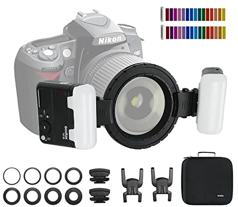 Godox MF12 MF12-K2 Macro Flash, Twin Macro Flash Lite, 12w 2.4G Wireless Control Off Camera Flash, TTL/Manual Mode, 3.7V/6.29W Lithium Battery, Compatible with Canon Nikon Sony Olympus Fuji Panasonic