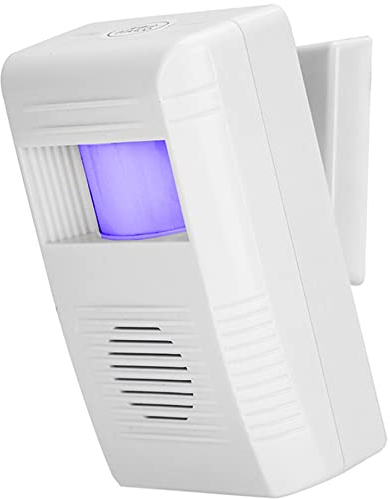Retoo Drahtlose Bewegungsmelder mit Alarm für Innen und Außen, Wandmontage Sicherheit-Set Infrarot 6m, Ladenglocke Funkalarmanlage mit Motion Senso mit 30 Klingeltönen, Durchgangsmelder, Weiß