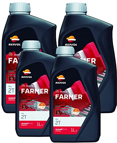 4 LITRI OLIO 2T PER MISCELA REPSOL MIX MISCELA MOTORE MOTO SCOOTER 2T REPSOL FARMER MIX