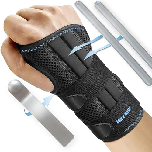AGILE NOW® Handgelenkbandage Performance UP für Linke und Rechte Hand | Handgelenkstütze | Handgelenk Bandagen für Sehnenscheidentzündung | Handgelenk Bandage | L Links