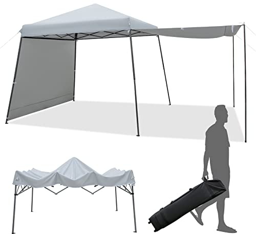 COSTWAY 3x6m Pop Up Pavillon mit Seitenwänden & Markisen, Faltpavillon wasserdicht stabil Winterfest, UV-Schutz 50+, Gartenzelt mit Rolltasche, Partyzelt, Gartenpavillon für Garten, Markt