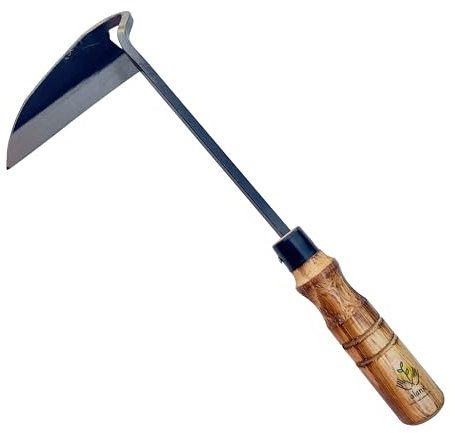 Faucille de désherbage japonaise de 30,5 cm avec long manche en bois