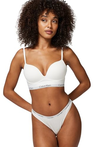 Calvin Klein Donna Reggiseno Push-up Plunge Imbottito, Bianco (White), 1A
