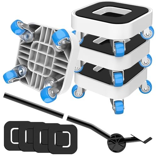 Kiss Core Furniture Mover Set with Wheels, Furniture Slider with 360° Rotating Transport Roller, Heavy Duty Lifter Tool for Sofa, Bed, Cabinet (1.0 inch Wheels + Pry Bar)
