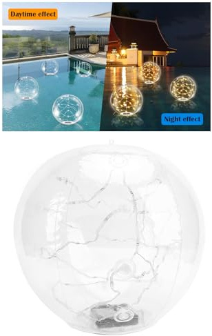 2 Datorer Solar Flytande Poolbelysning, Flytande Poolbelysning, 13.78in Uppblåsbara LED -glödande Bollar, Poolen Ljus Upp Bollen, för Gård Bröllop Fest Nattdekor (Färgrik)