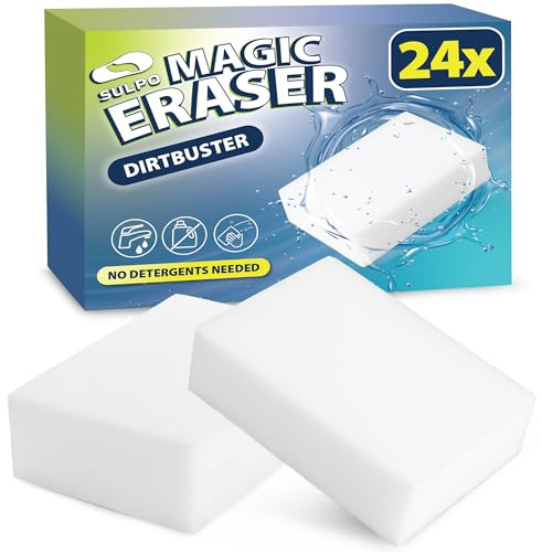 SULPO Smutsradergummi svamp för skor och hushåll – magisk svamp Magic Eraser – suddgummi för fläckar och smuts, borttagning 24 stycken
