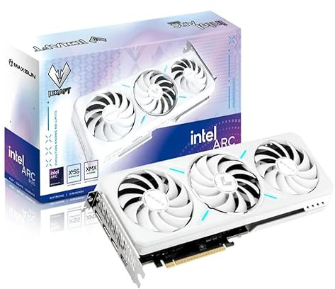 WEELIAO MAXSUN Intel Arc B580 12G iCraft White Grafikkarte, 2670 ~ 2850 MHz Grafikkarte, 12 GB 192-Bit GDDR6, PCIE4.0, 1 HDMI2.1a, 3 DP2.1, 3 Lüfter