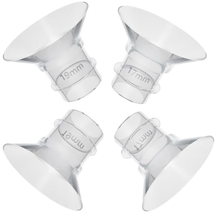 VICASKY Convertisseur de Pièces de Tire-lait en Silicone Souple 17mm et 19mm, Insert Anti-usure pour Pompe à Lait Portable, 4 Pièces Lavables pour Femmes Allaitantes