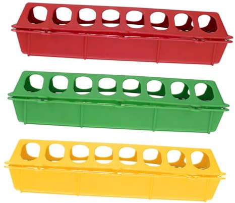 Alasum Mangiatoia per Piccione e Quaglia 3 Pezzi in Plastica Design Multi-slot Sicuro e Facile da Riempire, Contenitore Alimentare Anti-spreco per Gabbie Volatili Colore Casuale