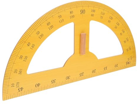 BESTonZON Rapporteur Demi-Cercle en Bois Massif pour Enseignants – Outil Pédagogique Géant de Mesure D’Angles Longueurs – Échelle Claire pour Fournitures Scolaires et Dessin Géométrique