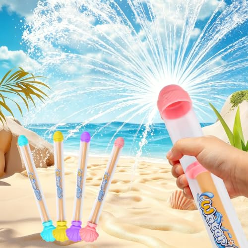 4PCS Firework Water Guns,High Pressure Pull Water Guns Kids for Pool | Firework Style Water Squirter, Summer Pool Water Spray Toys Beach Pool Toys for Party