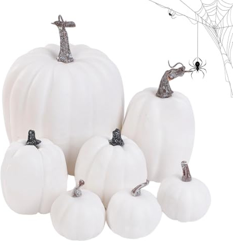 Konstgjorda Dekorationspumpor 7-delars Halloween Höstskördsfest Party | Fuskpumpa prydnad Dekoration För , , Inomhusbruk, Bröllop, Högtider, Halloween Och