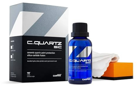 CARPRO CQUARTZ SiC 30ml Kit - Car Ceramic Coating Finish, Quartz Based Nanotechnology, Bonds to Paint, Glass, Metal and Plastic