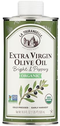 La Tourangelle, Organic Extra Virgin Olive Oil, Cold-Pressed High Antioxidant Picual Olives from Spain, 16.9 Fl Oz