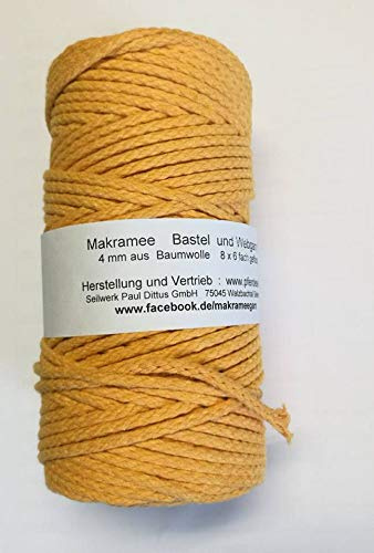 Makrameegarn Makramee Baumwollgarn Bastelgarn MANGO 200 Meter 4 mm