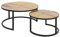 invicta INTERIOR Industrial Couchtisch 2er Set Vienna Lounge 70cm rund Mangoholz mit Wienergeflecht Wohnzimmertisch Tische Satztische