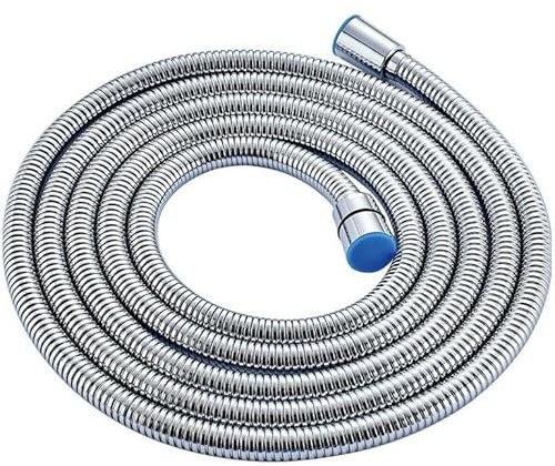 Shoes Lane Anti Kink with 2 Washers Stainless Steel Shower Hose Chrome Pipe Universal Size (2 Meter)