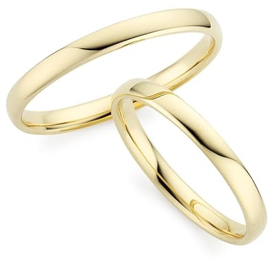 123traumringe Eheringe in 333 Gelbgold I Partnerringe mit Gravur & Etui I Gravierbare Eheringe mit Ringgröße 50-72 mm I Edle Verlobungsringe in 2,5 mm Breite & 1,3 mm Stärke I P25