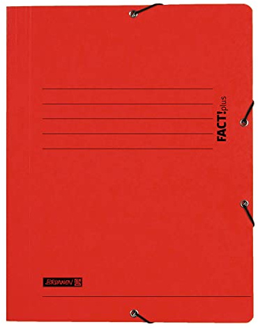 NEU BRUNNEN Sammelmappe FACT!plus DIN A4, aus Karton, rot, mit Gummizug