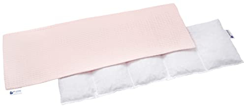 Medi Partners Kirschkernkissen 60x20cm 800g 100% Baumwolle Waffle 5 kammern Körnerkissen groß Öko Natur Wärmekissen Kältetherapie abnehmbarer Bezug (Hell-Pink)