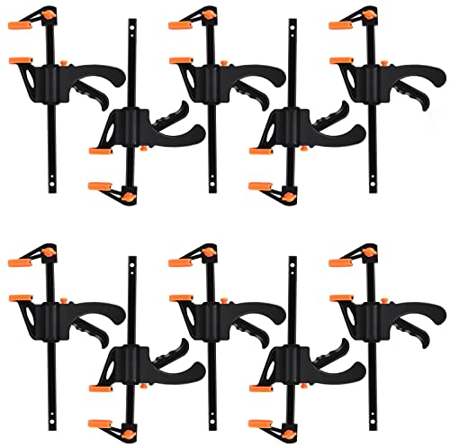 Einhandzwingen Set 10 Stück Schraubzwingen Spanner, Zwingen Klemmen & Spanner Klemmzwingen Schnellspannzwinge,Stahl und Nylon für Holzbearbeitung präzises Fixieren von Holzwerkstücken