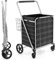 GYMAX Carro de la Compra Plegable de 126l, Carro de Supermercado con 4 Ruedas. 2 Cestas, Bolsa Oxford Impermeable Extraíble, Carga Máxima 150kg, Ideal para IR de Compras