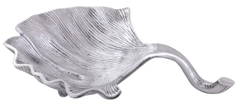 Amago home Dekoschale Schale Aluminium Ginkgo groß gold o. silber Blattschale Farbe silber