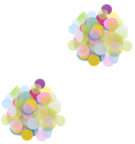 Alipis 2 Piezas Confeti Boda Globos Multicolores Anillos Gruesos Acrílico Círculos Papel Seda Confeti Colores Espolvorear Confeti Globos Boda Trozos Papel Navidad