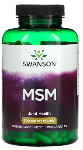 Swanson - MSM Methyl sulfonyl methane | Complément naturel de soufre pour la santé des articulations et des muscles - 250 capsules