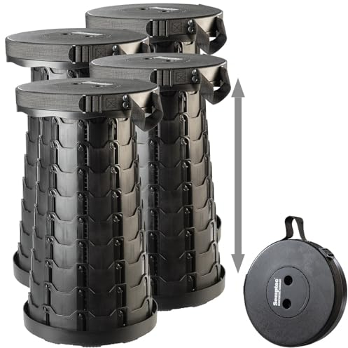 Semptec Urban Survival Technology Sitz: 4er-Set Tragbarer Teleskop-Hocker, höhenverstellbar, bis 200 kg (Camping-Hocker, Freizeit, Angeln)