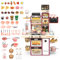 deAO Cocina Juguete,Accesorios Cocina Juguetes con Utensilios De Cocina, Estufa, Fregadero,Sonido y Luz, Etc,Comida Juguete Cocinita,Cocinita Infantil Medidas 24x8x38in