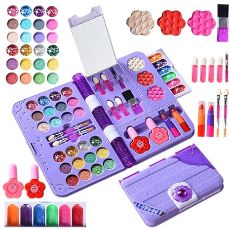 Kit Trucco per Bambini - Giocattoli Di Trucco Lavabili,Kit Di Cosmetici Da Principessa,Per Bambini E Adolescenti Compleanno Festa In Costume Recite Scolastiche Spettacoli Teatrali