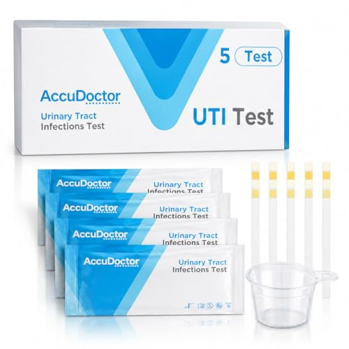 AccuDoctor 5 Test de Orina Test de infección de orina - Envasados individualmente - Nitrito Sangre Proteínas Leucocitos prueba infeccion orina uroanálisis tiras tiras