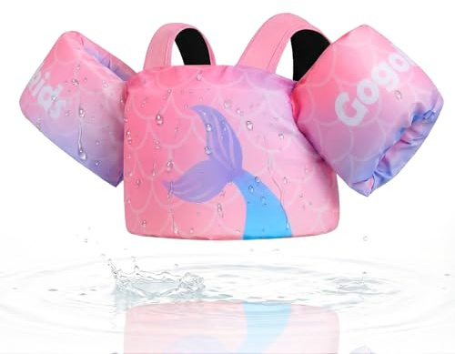 Gogokids Toddler Swim Vest for Kids 24-66 lbs, Swimming Pool Floats Vest[CPC Certified & Adjustable Fit] Toddler Arm Floaties Swim Jacket Water Wings for Beach Puddle Pool Jumper Boys Girls 1-6 Years