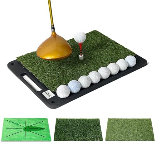 Alfombrillas de golf para práctica en interiores, almohadilla de césped de entrenamiento, alfombrilla de viruta de golf con respaldo de goma, para hombres y mujeres, hogar, interior, exterior, patio
