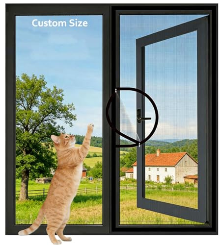 Red de protección para ventanas de gatos, redes de ventana de tamaño personalizado para mantener a los insectos y mosquitos fuera, autoadhesiva, universal, semitransparente, malla para insectos