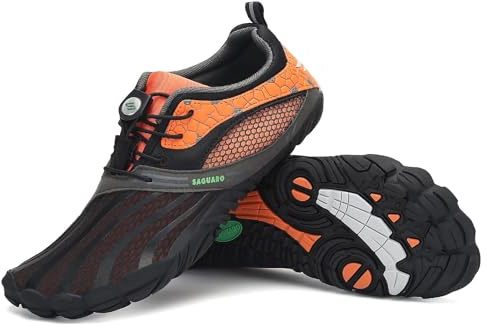 SAGUARO Homme Femme Barefoot Shoes Chaussures Minimalistes Chaussures de Trail Pieds Nus pour Fitness Randonnée SC Orange,GR.39