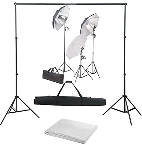 vidaXL Fotostudioset med belysningsset och bakgrund