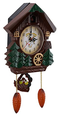 Oumefar Orologio a cucù a cucù Orologio da parete Albero Casa Vintage Orologio da parete Arte Vintage Decorazione per la Casa Arte Decorazione
