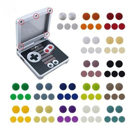 1 set tappo antipolvere a vite tappo in gomma per Gameboy Advance SP custodia custodia di ricambio (rosso)