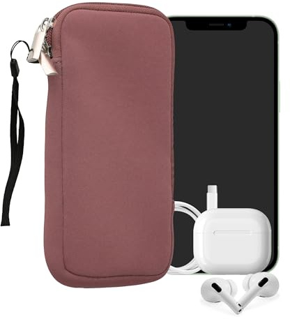 kwmobile Estuche de Neopreno Universal para Smartphone - Funda Protectora con Cremallera para XXL - 7 Rosa Oscuro