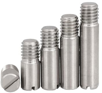 5 Pz M5 Spina di centraggio 8-30mm In Acciaio Inox 304 Perno Cilindrico Con Intaglio Filettatura Esterna Perno di Posizionamento Perno di Supporto for Mensola fissare gli elementi ( Color : M5 , Size